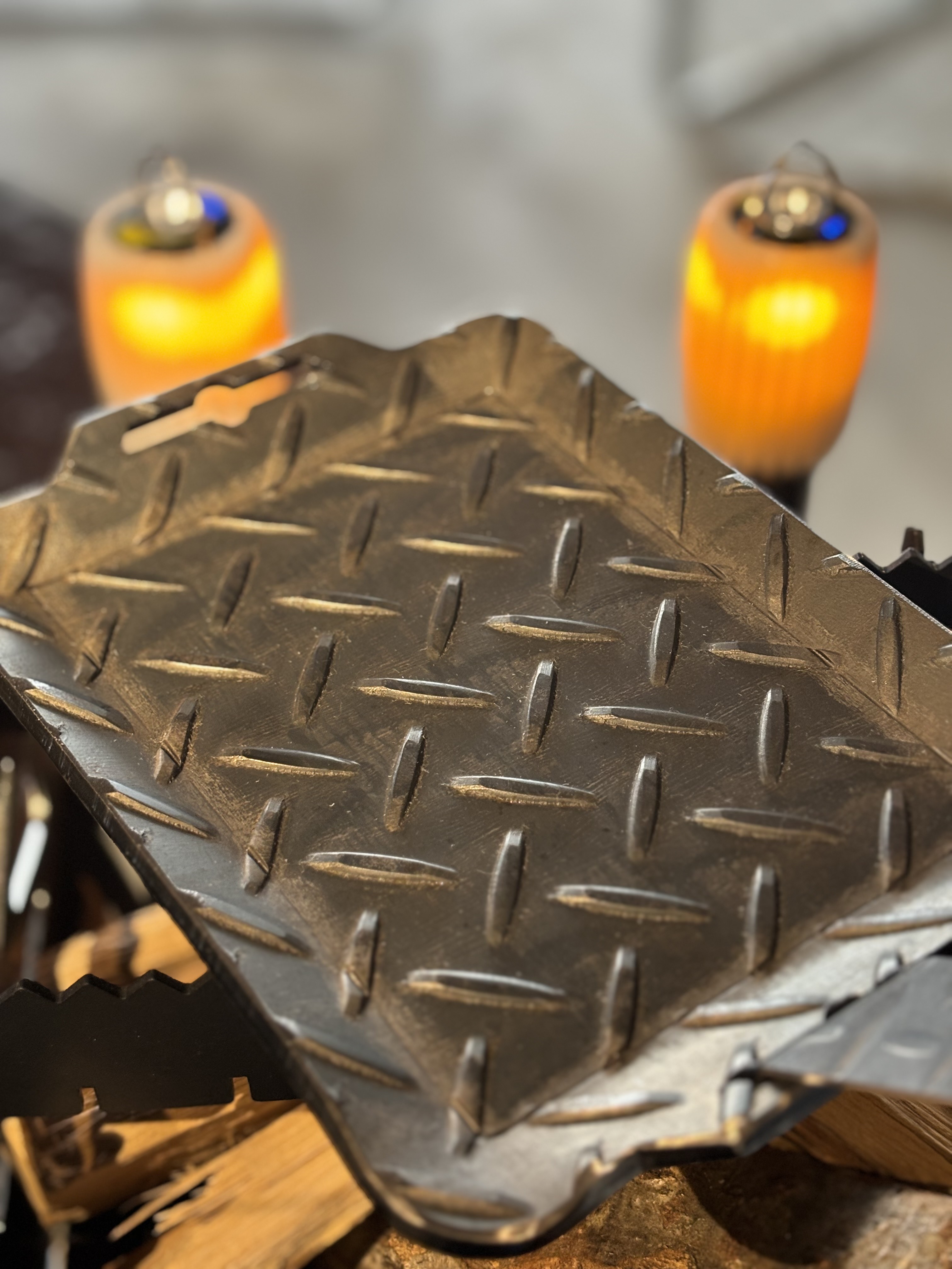 NATURA BBQ鉄板 縞鋼板　取手セット