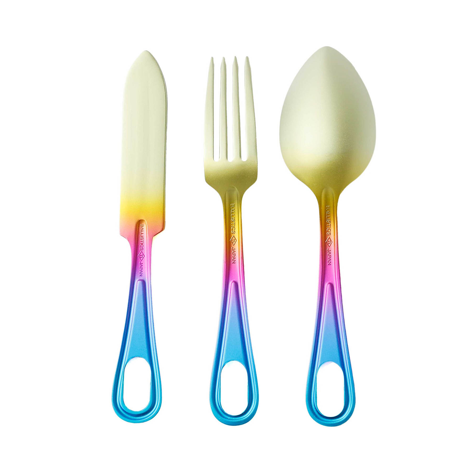 Ballistics U.S.TITANIUM CUTLERY SET RAINBOW＆カラビナ